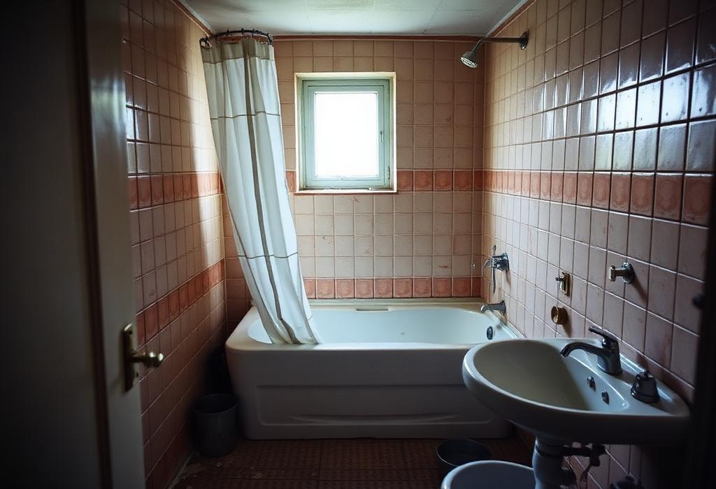 Aus der alten Wanne wurde eine ebenerdige Dusche – vorher